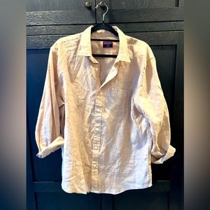 UNTUCKIt Tan Linen button down